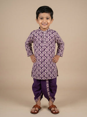Plum Royale Boys Dhoti Kurta Set - 0-6 Months Boys Ethnic Set