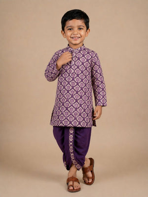 Plum Royale Boys Dhoti Kurta Set - 0-6 Months Boys Ethnic Set