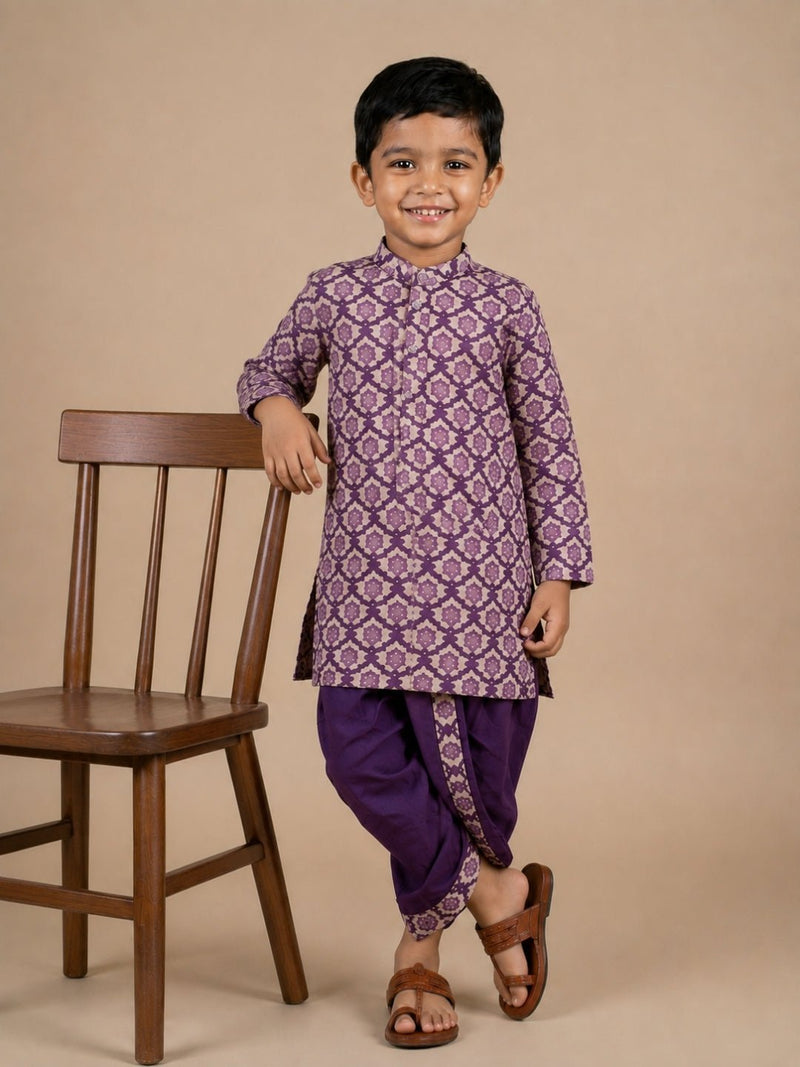 Plum Royale Boys Dhoti Kurta Set