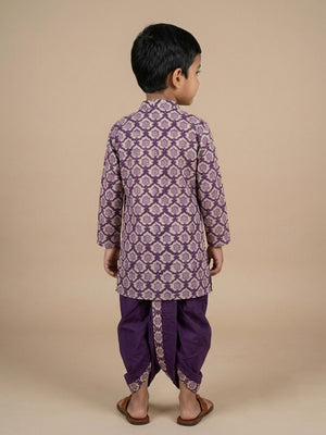 Plum Royale Boys Dhoti Kurta Set - 0-6 Months Boys Ethnic Set