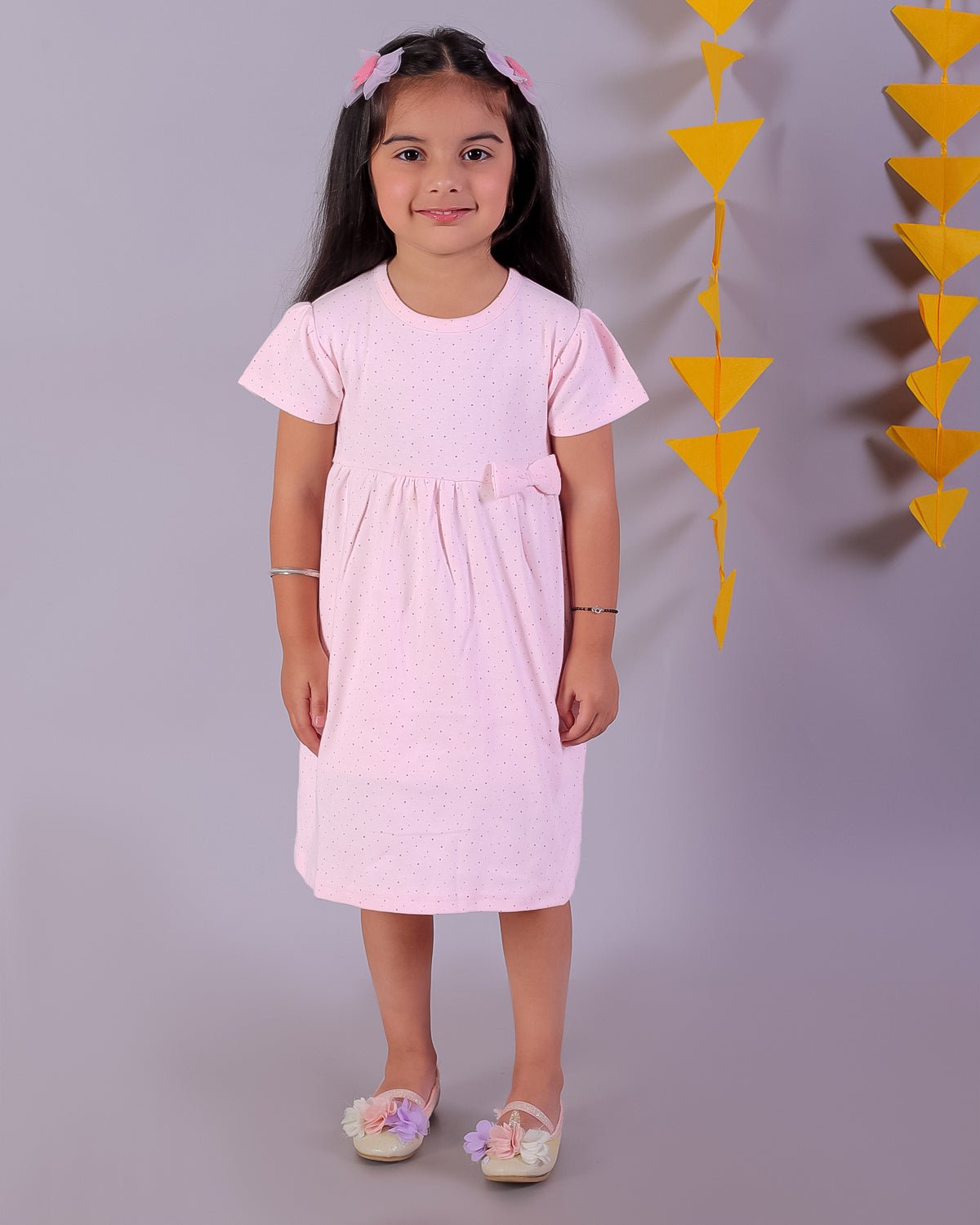 Polka Dotted Girls Casual Dress
