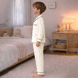 Polka & Small Flowers ,Soft Fleece Winter Nightsuit Set for kids - 4 - 5 Years Nightsuits