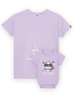Pop Mumma and Baby Twinning - Combo of 1 T-shirt and 1 Onesie - TWN2 - POMTSOS