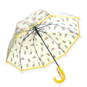 Popcorn Dino theme Dome style Transparent Umbrella for Kids, 1 - 5years - Monsoon Wear