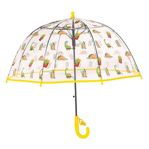 Popcorn Dino theme Dome style Transparent Umbrella for Kids, 1 - 5years - Monsoon Wear