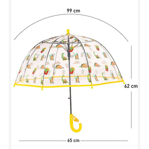 Popcorn Dino theme Dome style Transparent Umbrella for Kids, 1 - 5years - Monsoon Wear