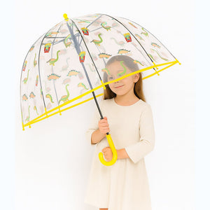Popcorn Dino theme Dome style Transparent Umbrella for Kids, 1 - 5years - Monsoon Wear