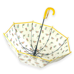 Popcorn Dino theme Dome style Transparent Umbrella for Kids, 1 - 5years - Monsoon Wear