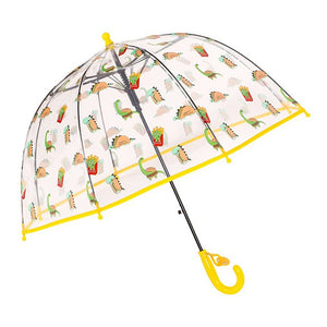 Popcorn Dino theme Dome style Transparent Umbrella for Kids, 1 - 5years - Monsoon Wear