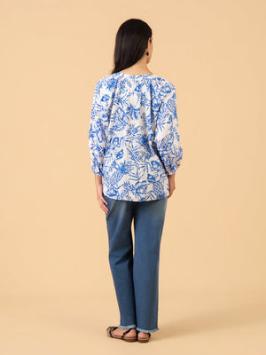 Porcelain Blue Maternity and Nursing Top - S Maternity and Nursing Tops