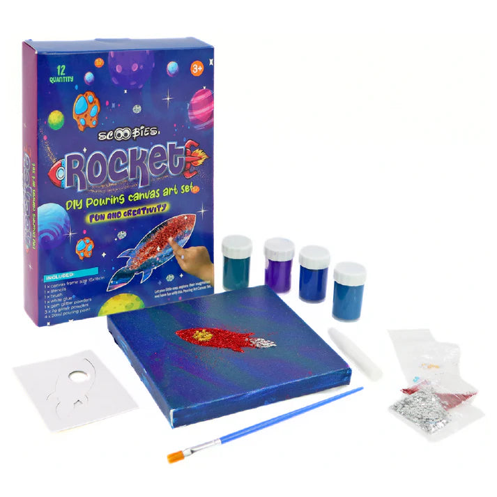 Scoobies Rocket DIY Pouring Canvas Art Set