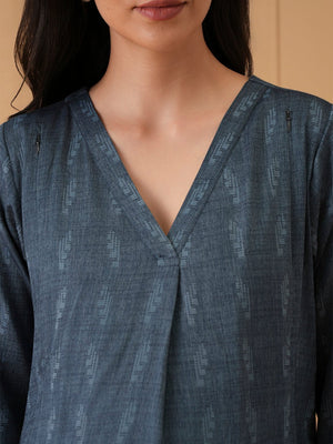 Powder Slate Maternity and Nursing Co Ord Set - S Maternity Co-ord Set