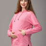 Power Pink Maternity and Nursing Hoodie Sweatshirt - MWW-SD-PKHS-S