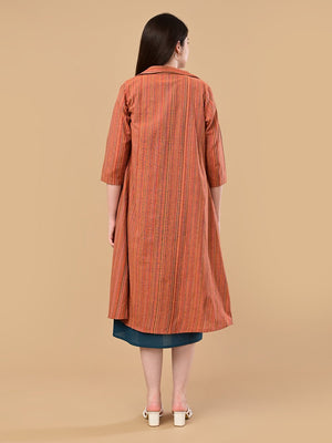 PowerFrame Maternity and Nursing Shacket Dress - Orange Maternity Casual Dress