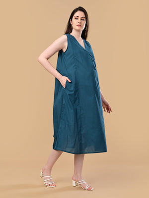 PowerFrame Maternity and Nursing Shacket Dress - Orange Maternity Casual Dress