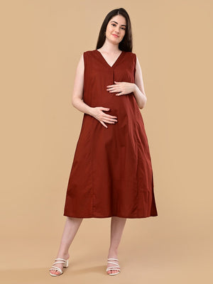 PowerLayer Maternity and Nursing Shacket Dress - Black Maternity Casual Dress