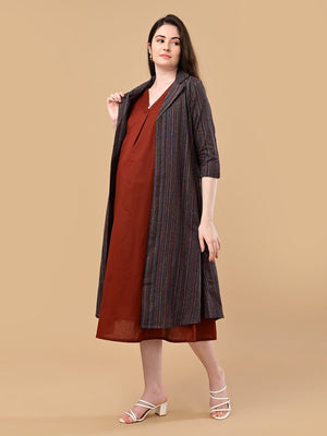PowerLayer Maternity and Nursing Shacket Dress - Black Maternity Casual Dress