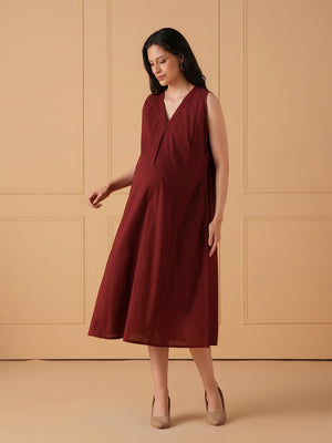 PowerLayer Maternity and Nursing Shacket Dress - Black Maternity Casual Dress