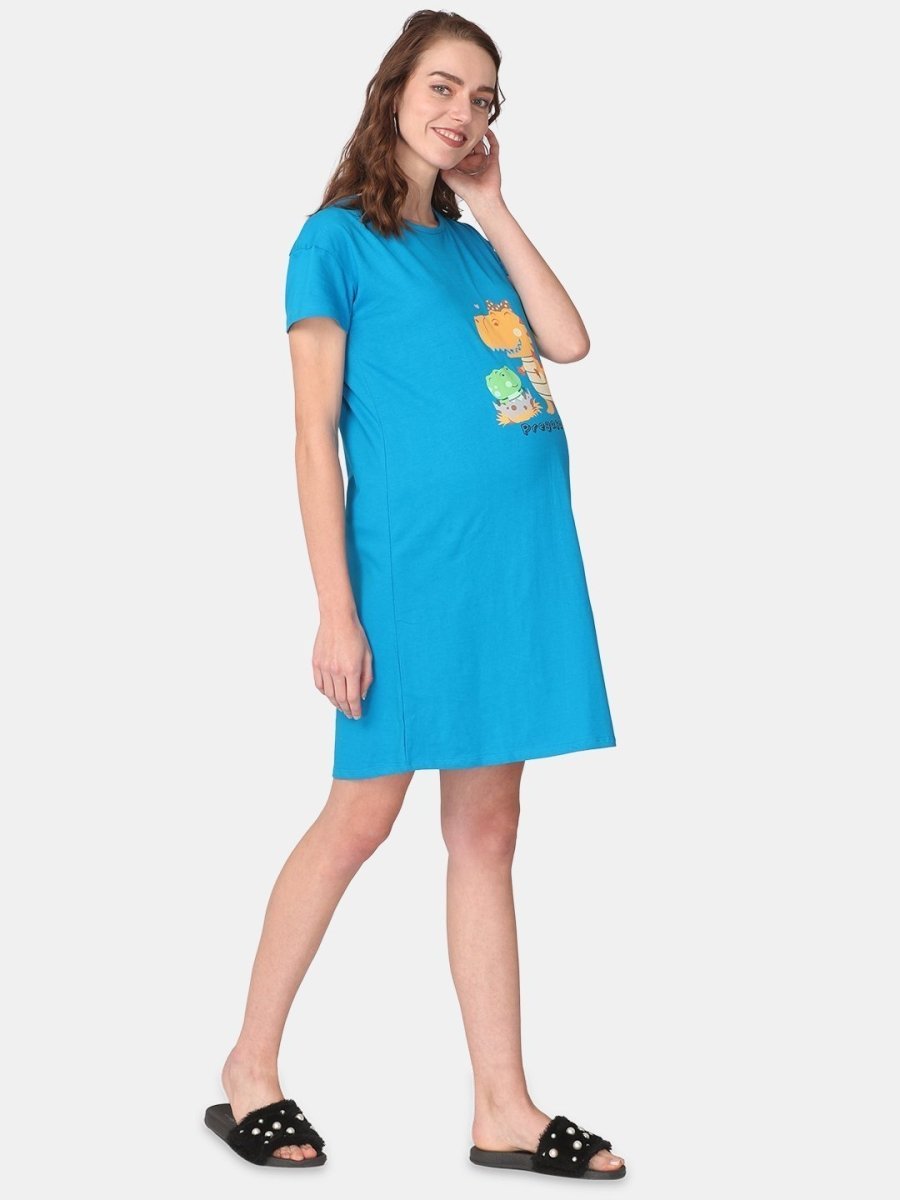 Pregasaurus Maternity T- Shirt Dress - NW-PRGS-S