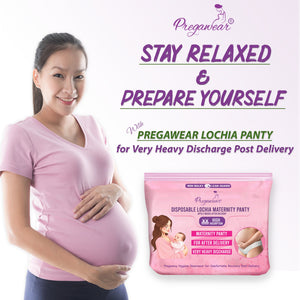 Pregawear Disposable Maternity Panty - High Absorbance Pad & Leak Guards(5 Pieces) - XS Disposable Maternity Panty