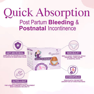 Pregawear Disposable Postpartum Pregnancy Panty for Medium - Heavy Flow(Pack of 5) - PF005A - 0XS