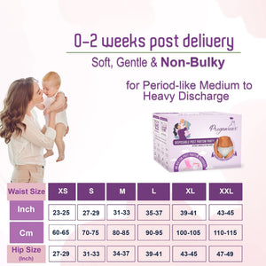 Pregawear Disposable Postpartum Pregnancy Panty for Medium - Heavy Flow(Pack of 5) - PF005A - 0XS