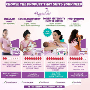 Pregawear Disposable Postpartum Pregnancy Panty for Medium - Heavy Flow(Pack of 5) - XS Disposable Maternity Panty