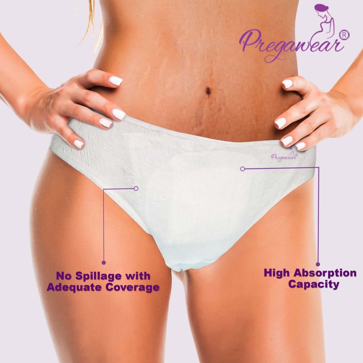Pregawear Disposable Postpartum Pregnancy Panty for Medium-Heavy Flow(Pack of 5) - PF005A-0XS