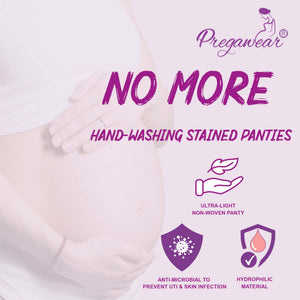 Pregawear Disposable Prepartum Pregnancy Panty for Minor Discharge (Pack of 5) - XS Disposable Maternity Panty