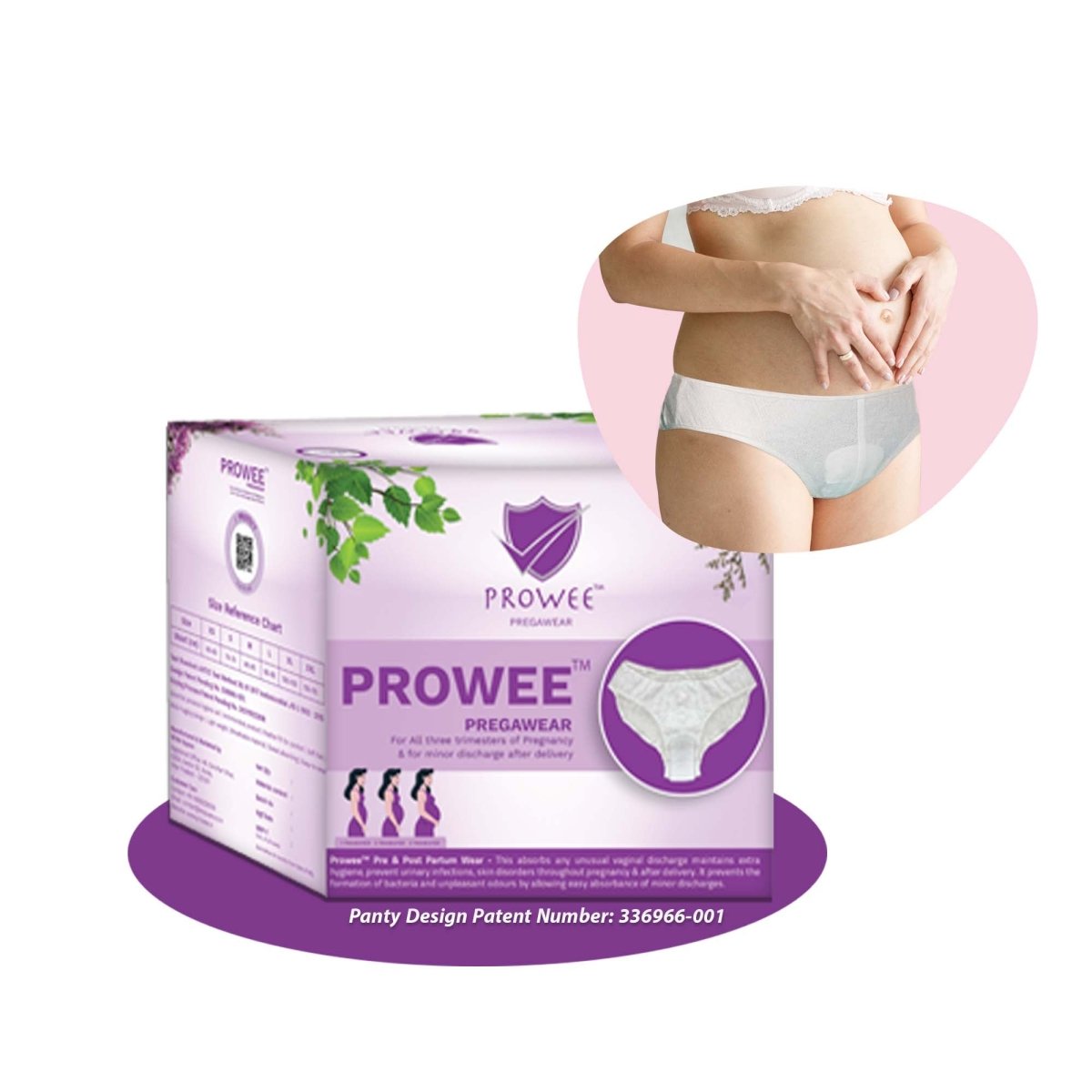 Pregawear Disposable Prepartum Pregnancy Panty for Minor Discharge (Pack of 5) - PF004A - 0XS