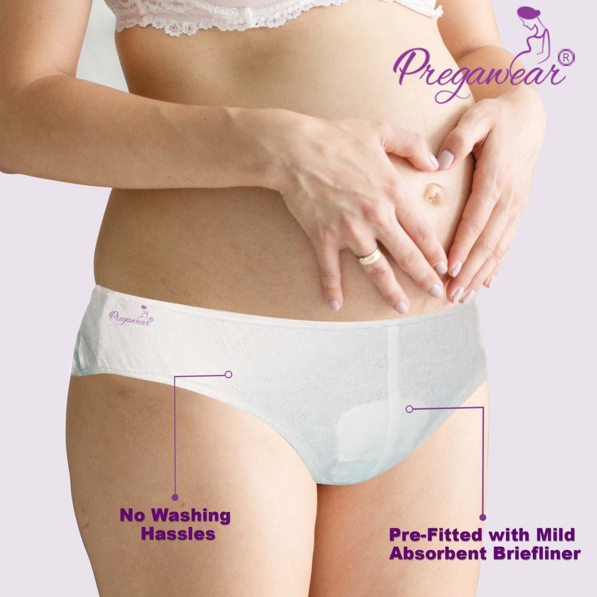 Pregawear Disposable Prepartum Pregnancy Panty for Minor Discharge (Pack of 5) - PF004A-0XS