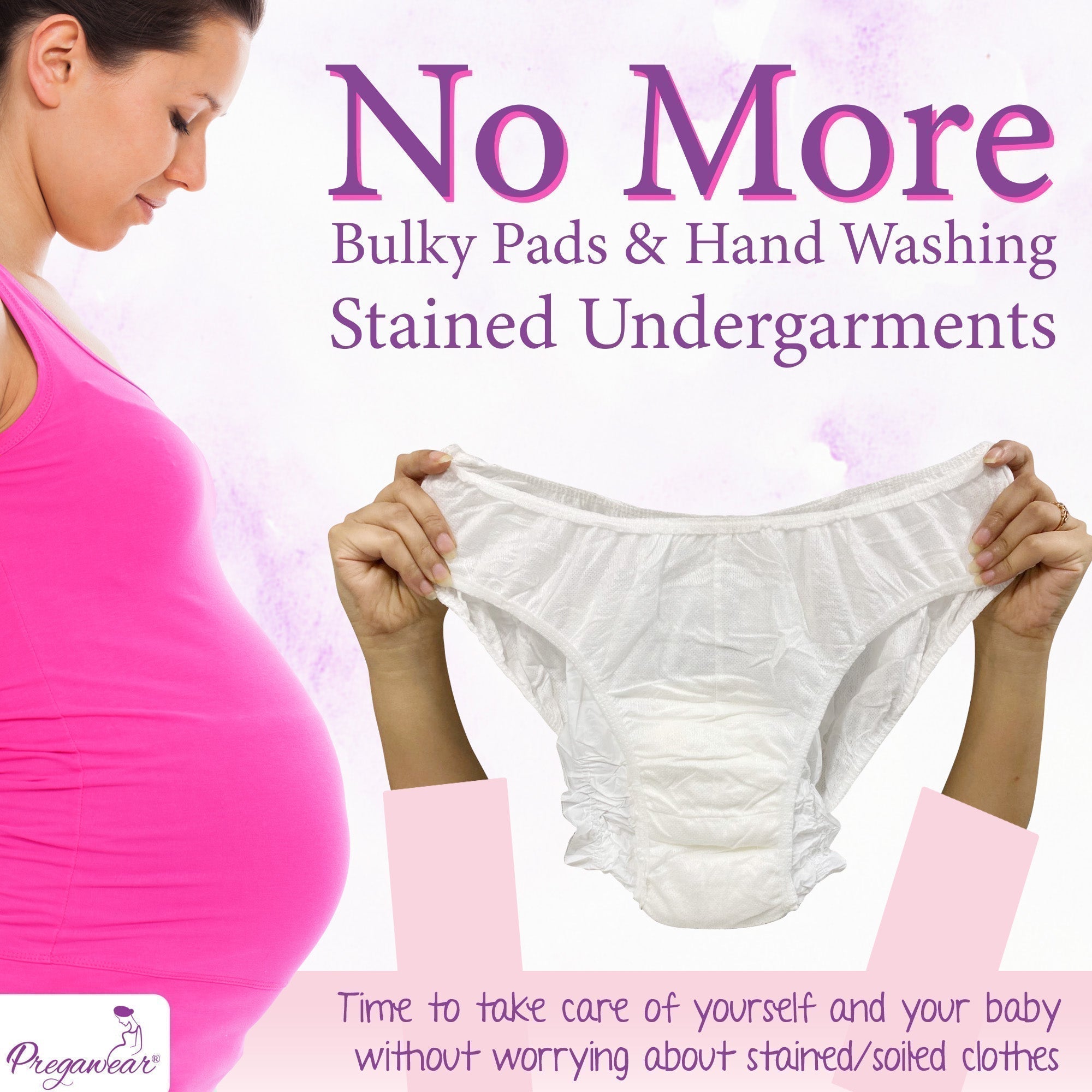 Pregawear Lochia Maternity Panties Disposable Pregnancy Postpartum Absorption Kit - XS Disposable Maternity Panty