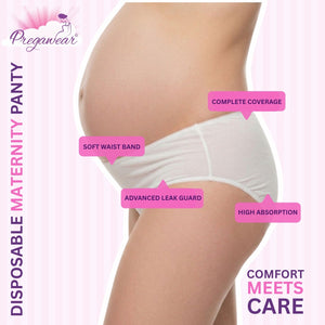 Pregawear Lochia Maternity Panty & Pad Combo Pack of 5 | Disposable Postpartum Underwear - XS Maternity & Postpartum Care
