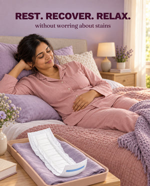 Pregawear Maternity Pads for Women | Extra Long Postpartum Pads for Heavy Bleeding & Discharge | Super Absorbent After Delivery Pads | Leak Guard, Soft & Breathable | Overnight Protection & Hospital Bag Essentials - Pack of 5 Maternity & Postpartum Care