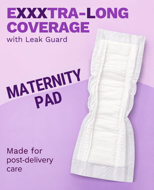 Pregawear Maternity Pads for Women | Extra Long Postpartum Pads for Heavy Bleeding & Discharge | Super Absorbent After Delivery Pads | Leak Guard, Soft & Breathable | Overnight Protection & Hospital Bag Essentials - Pack of 5 Maternity & Postpartum Care
