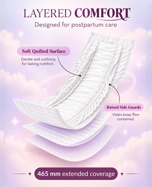 Pregawear Maternity Pads for Women | Extra Long Postpartum Pads for Heavy Bleeding & Discharge | Super Absorbent After Delivery Pads | Leak Guard, Soft & Breathable | Overnight Protection & Hospital Bag Essentials - Pack of 5 Maternity & Postpartum Care