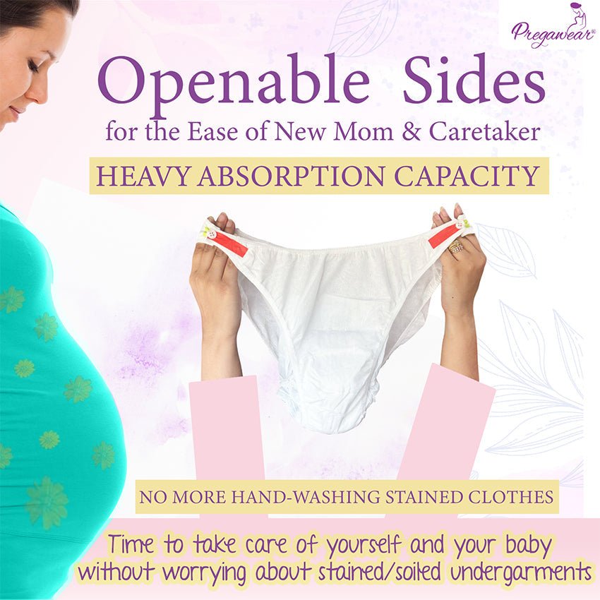 Pregawear Maternity Panty C Section Heavy Flow Postpartum Overnight Care - PF006CSA - 0XS