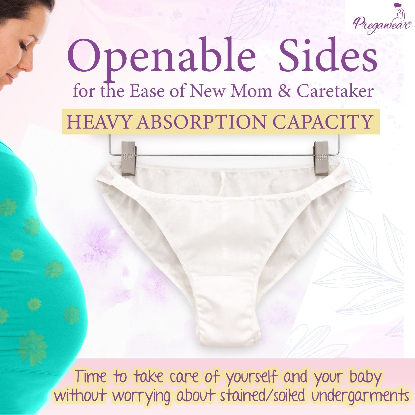 Pregawear Maternity Panty C Section Heavy Flow Postpartum Overnight Care - XS Disposable Maternity Panty