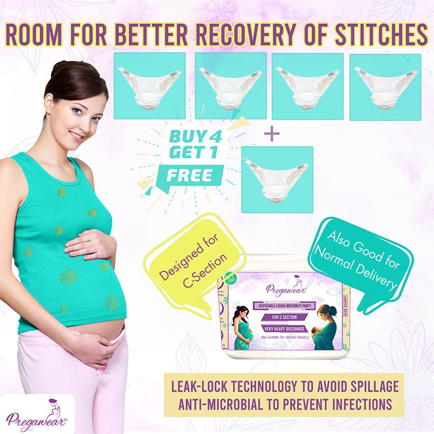 Pregawear Maternity Panty C Section Heavy Flow Postpartum Overnight Care - PF006CSA - 0XS