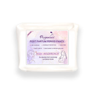 Pregawear Post Partum Period Panty | Heavy Flow | 360 Degree Coverage | Overnight Protection | Rash Free| Leak Proof Period Panties| Post Delivery Disposable Underwear | Ultra Absorbent Core| Maternity Pad - PF015P5A - XS/S