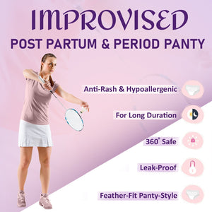 Pregawear Post Partum Period Panty | Heavy Flow | 360 Degree Coverage | Overnight Protection | Rash Free| Leak Proof Period Panties| Post Delivery Disposable Underwear | Ultra Absorbent Core| Maternity Pad - PF015P5A - XS/S