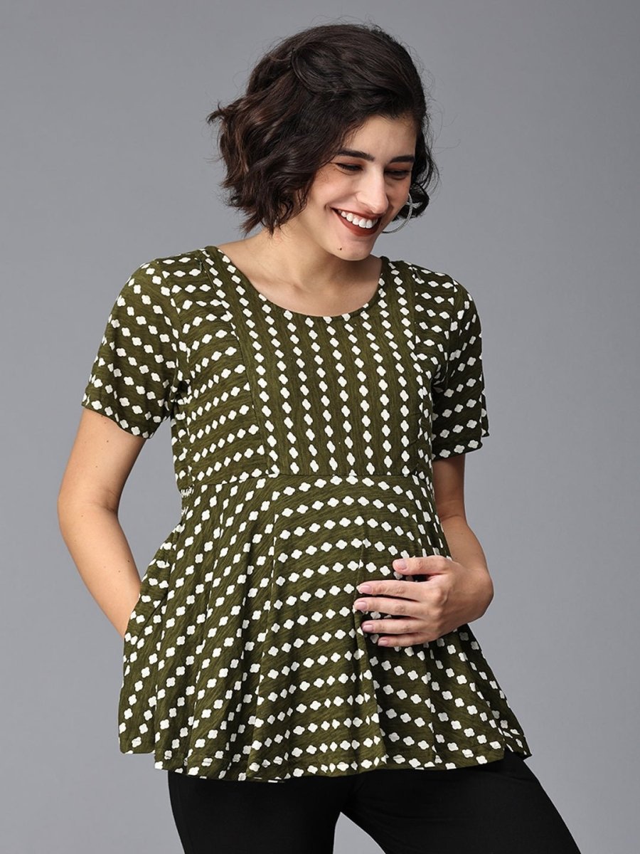 Pretty Edgy Maternity And Nursing Top - MAT-SD-GNF-S