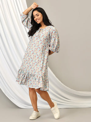 Pretty In Blooms Women's A - Line Dress - WDRS - PTYBL - S