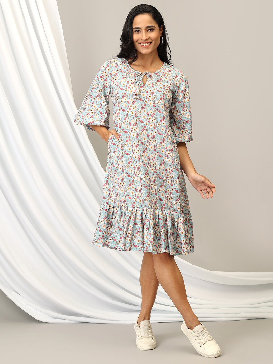 Pretty In Blooms Women's A - Line Dress - WDRS - PTYBL - S