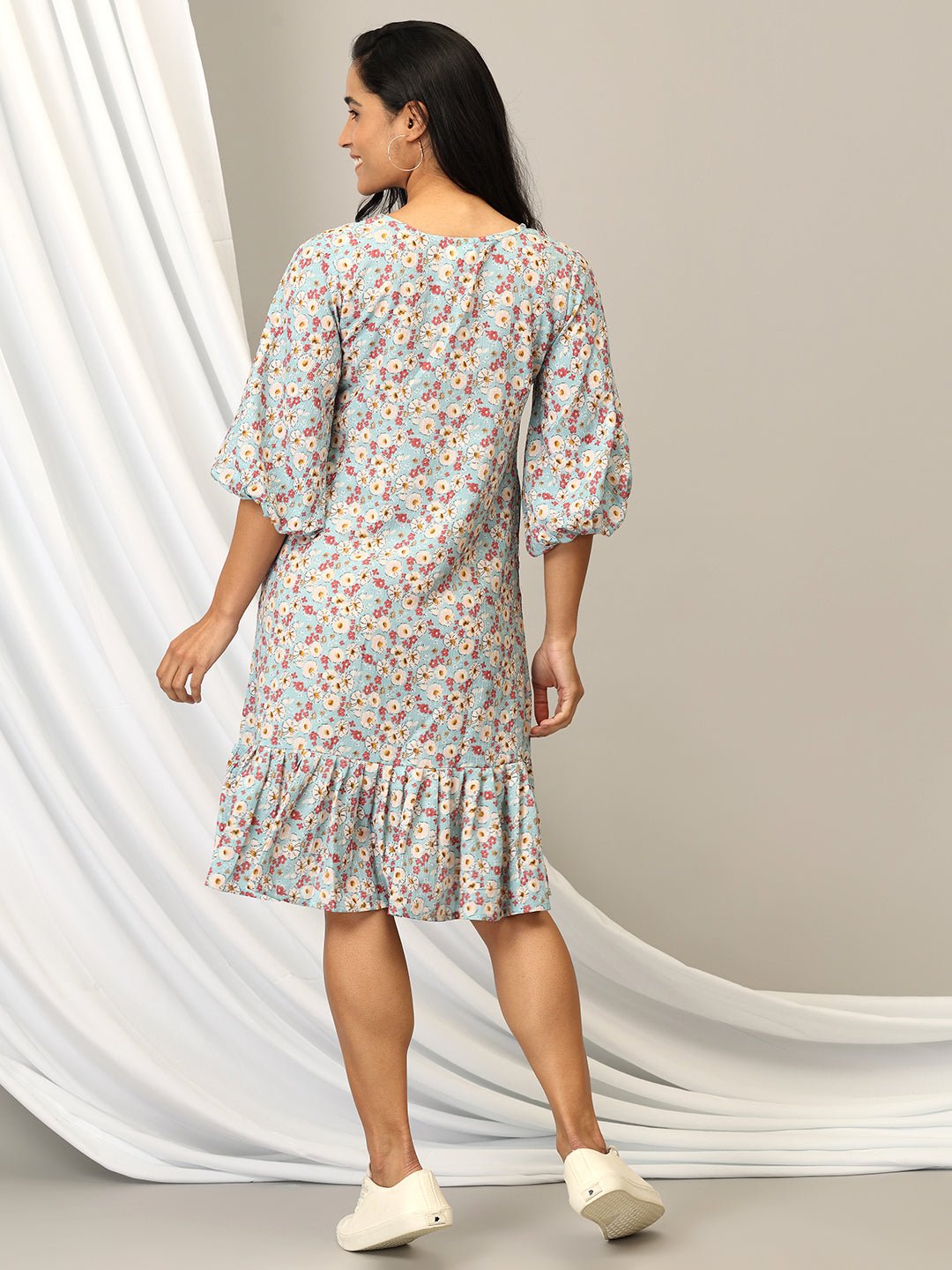 Pretty In Blooms Women's A - Line Dress - WDRS - PTYBL - S