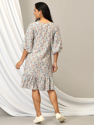 Pretty In Blooms Women's A - Line Dress - WDRS - PTYBL - S