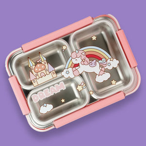 Princess Magic Pink Stainless Steel Kids Lunch Box - Back To School