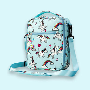 Princess Magic stainless Steel Kids Tiffin/ Lunch Box with matching Mint Green Lunch Bag - Back To School