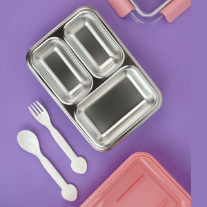 Princess Magic stainless Steel Kids Tiffin/ Lunch Box with matching Mint Green Lunch Bag - Back To School