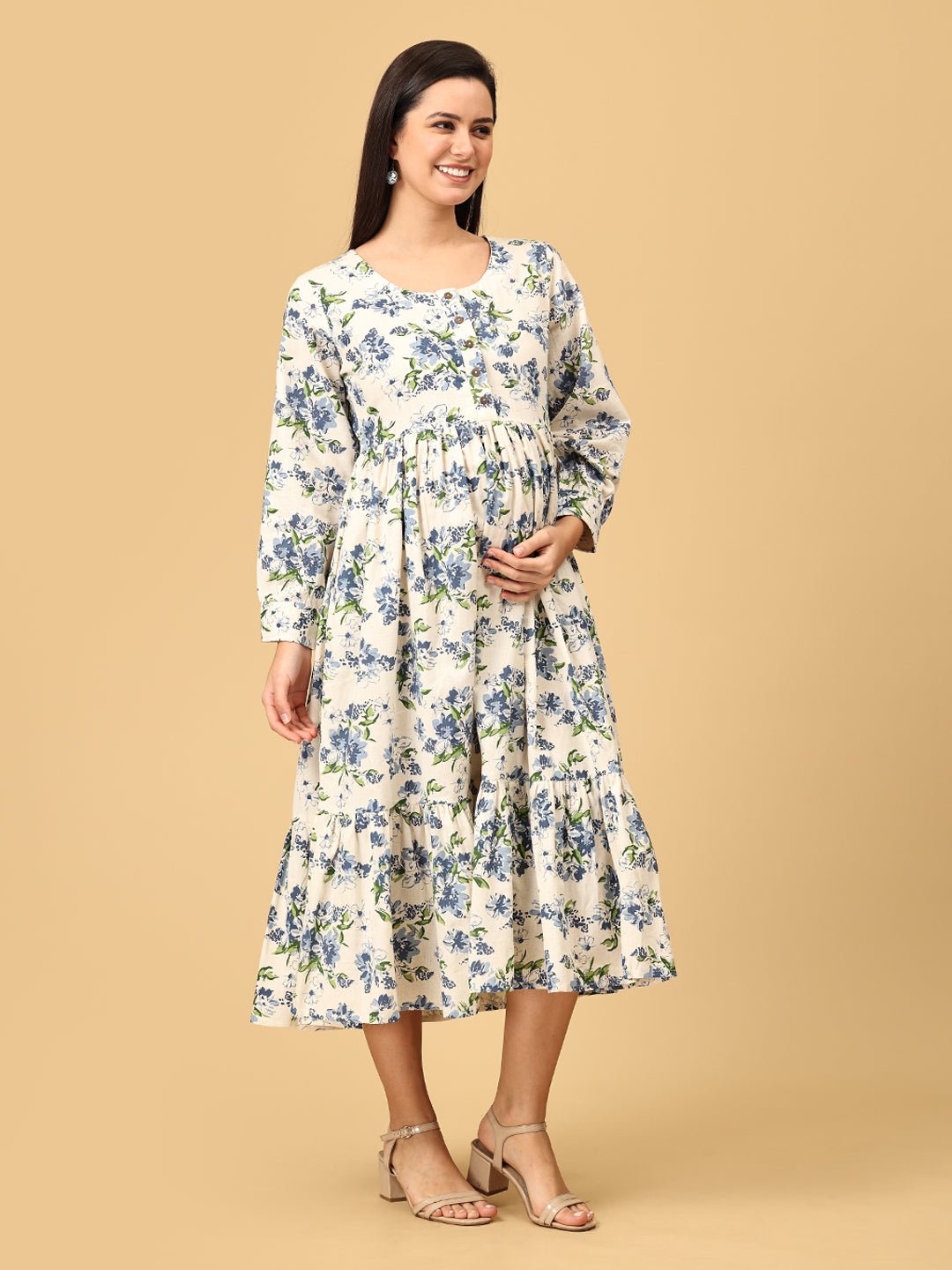 Print - cess Diaries Maternity and Nursing Dress - DRS - SK - PRCDI - S
